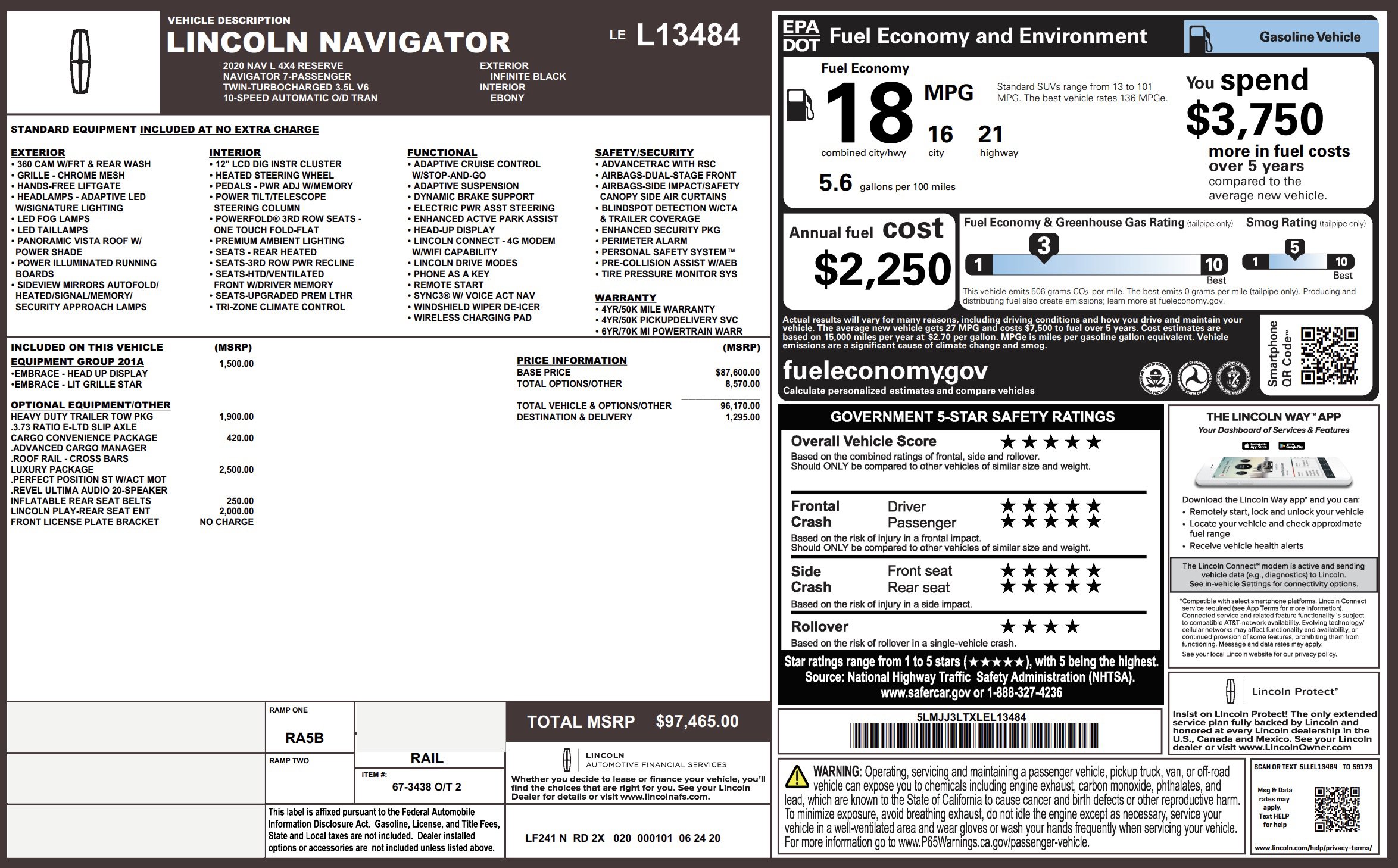 Used 2020 Lincoln Navigator L Reserve w/ Luxury Package AWD/4WD image 8