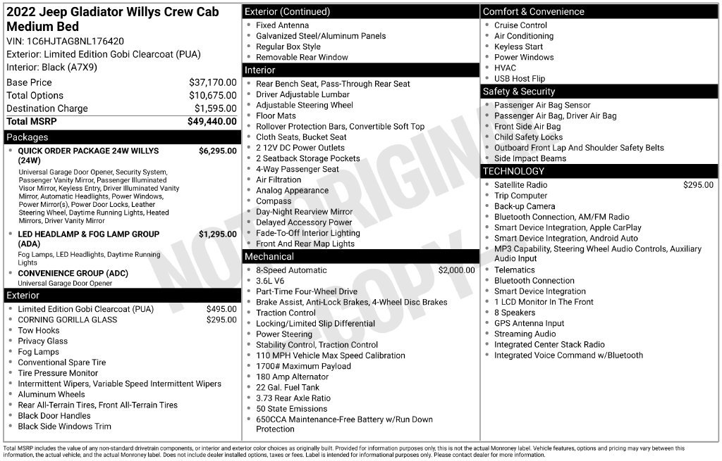 Used 2022 Jeep Gladiator Sport AWD/4WD image 10