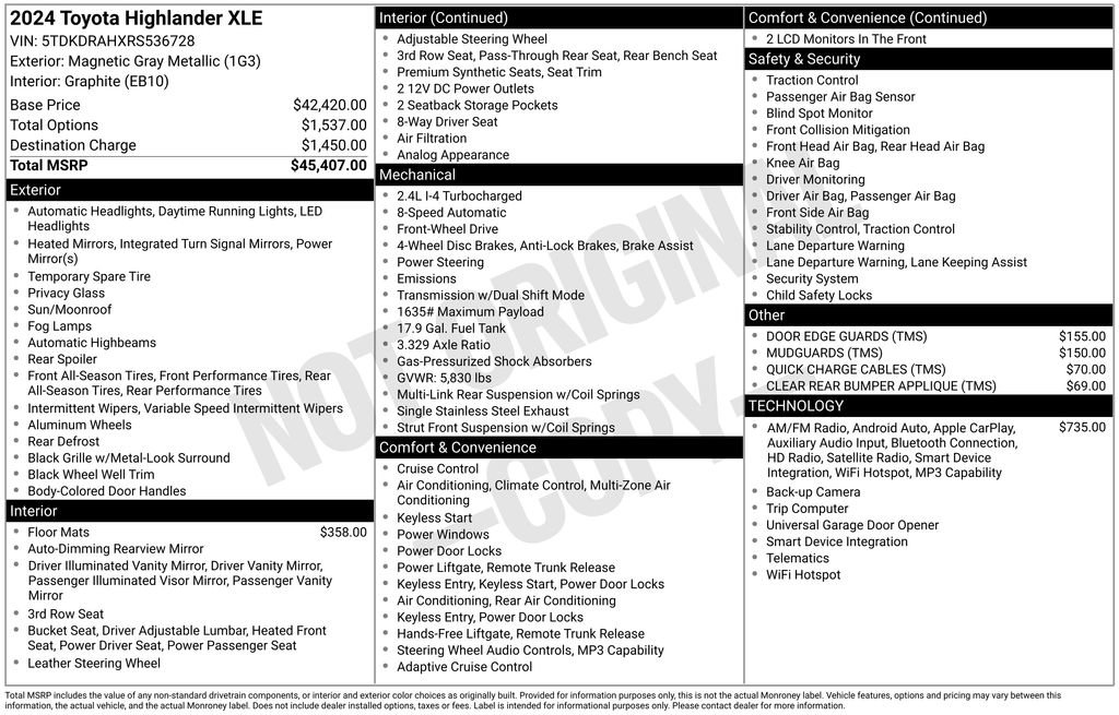 Certified 2024 Toyota Highlander XLE FWD image 3