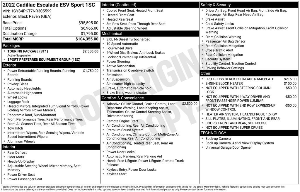 Used 2022 Cadillac Escalade ESV Sport w/ Touring Package AWD/4WD image 83