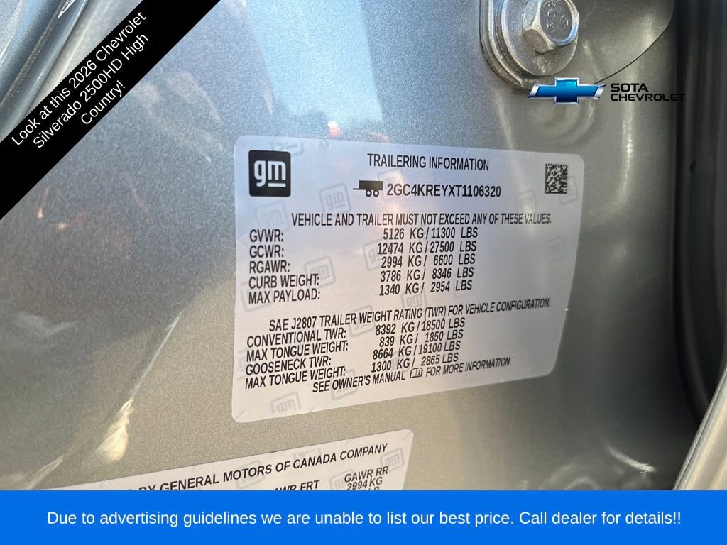 New 2026 Chevrolet Silverado 2500 High Country w/ Technology Package image 31