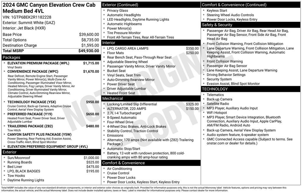 Used 2024 GMC Canyon Elevation w/ Elevation Premium Package AWD/4WD image 36