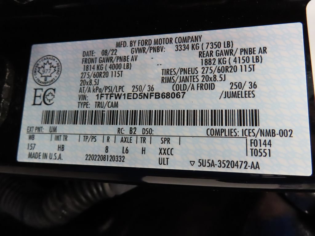 Used 2022 Ford F150 Lariat w/ Equipment Group 502A High AWD/4WD image 67