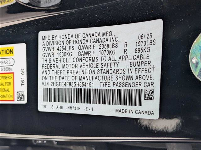 Used 2025 Honda Civic FWD Hybrid Sedan image 22