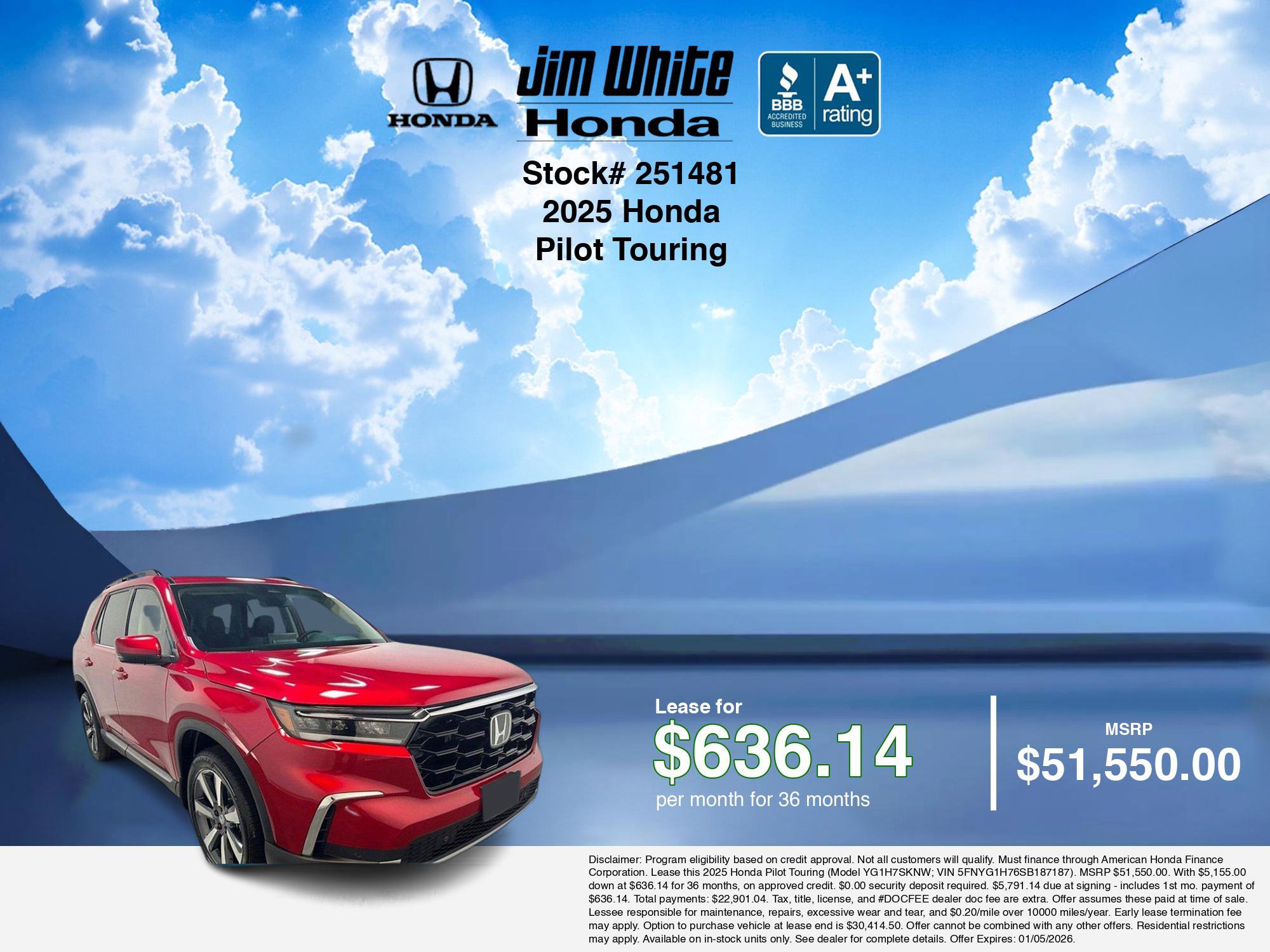 New 2025 Honda Pilot Touring image 3