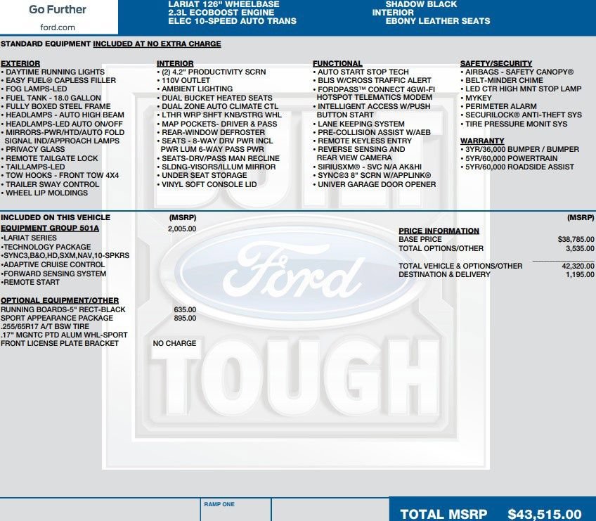 Used 2021 Ford Ranger Lariat w/ Equipment Group 501A High AWD/4WD image 2