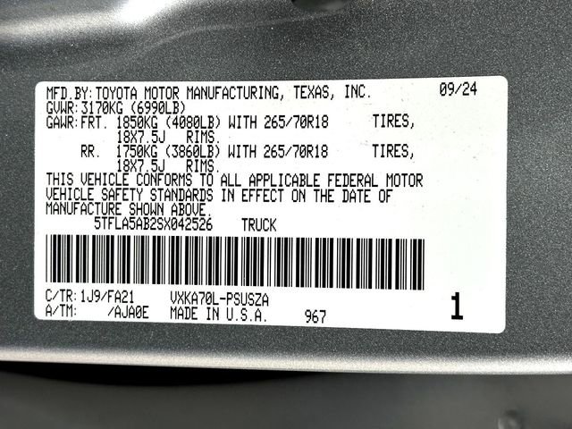 Certified 2025 Toyota Tundra SR5 w/ SX Package RWD image 33