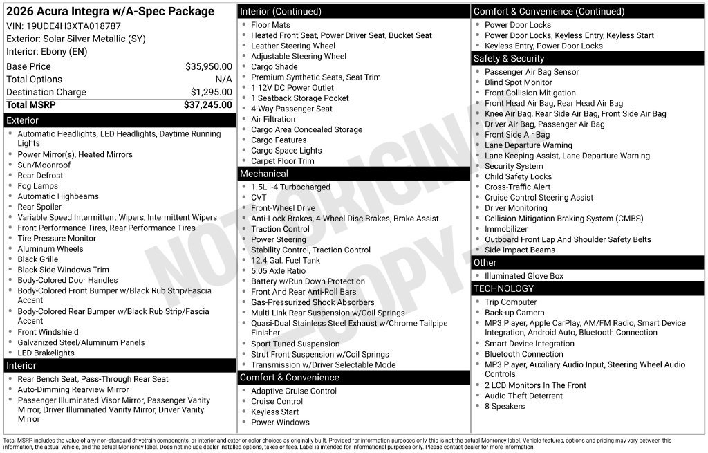 Used 2026 Acura Integra A-Spec FWD image 31