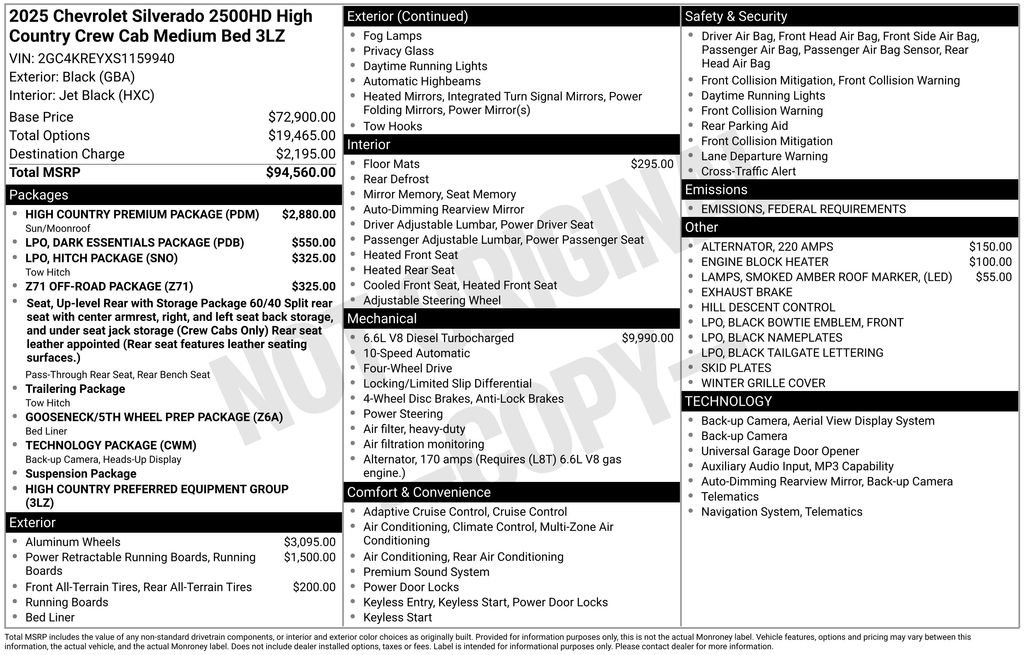 New 2025 Chevrolet Silverado 2500 High Country w/ High Country Premium Package image 28