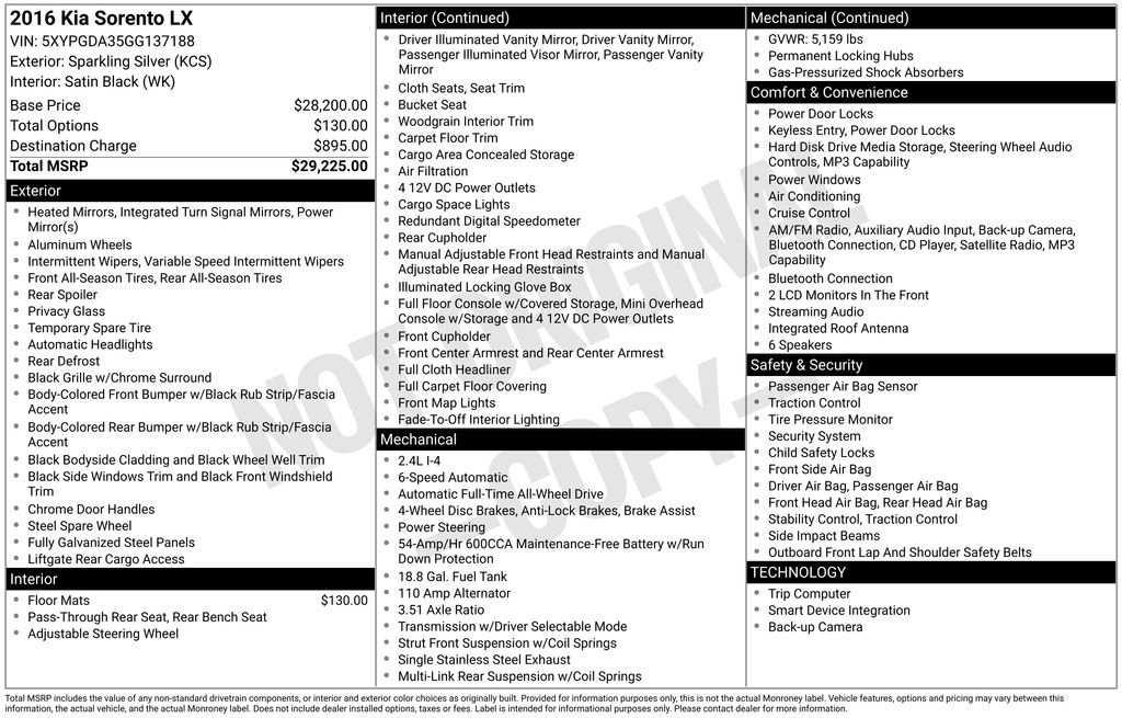 Used 2016 Kia Sorento LX image 35