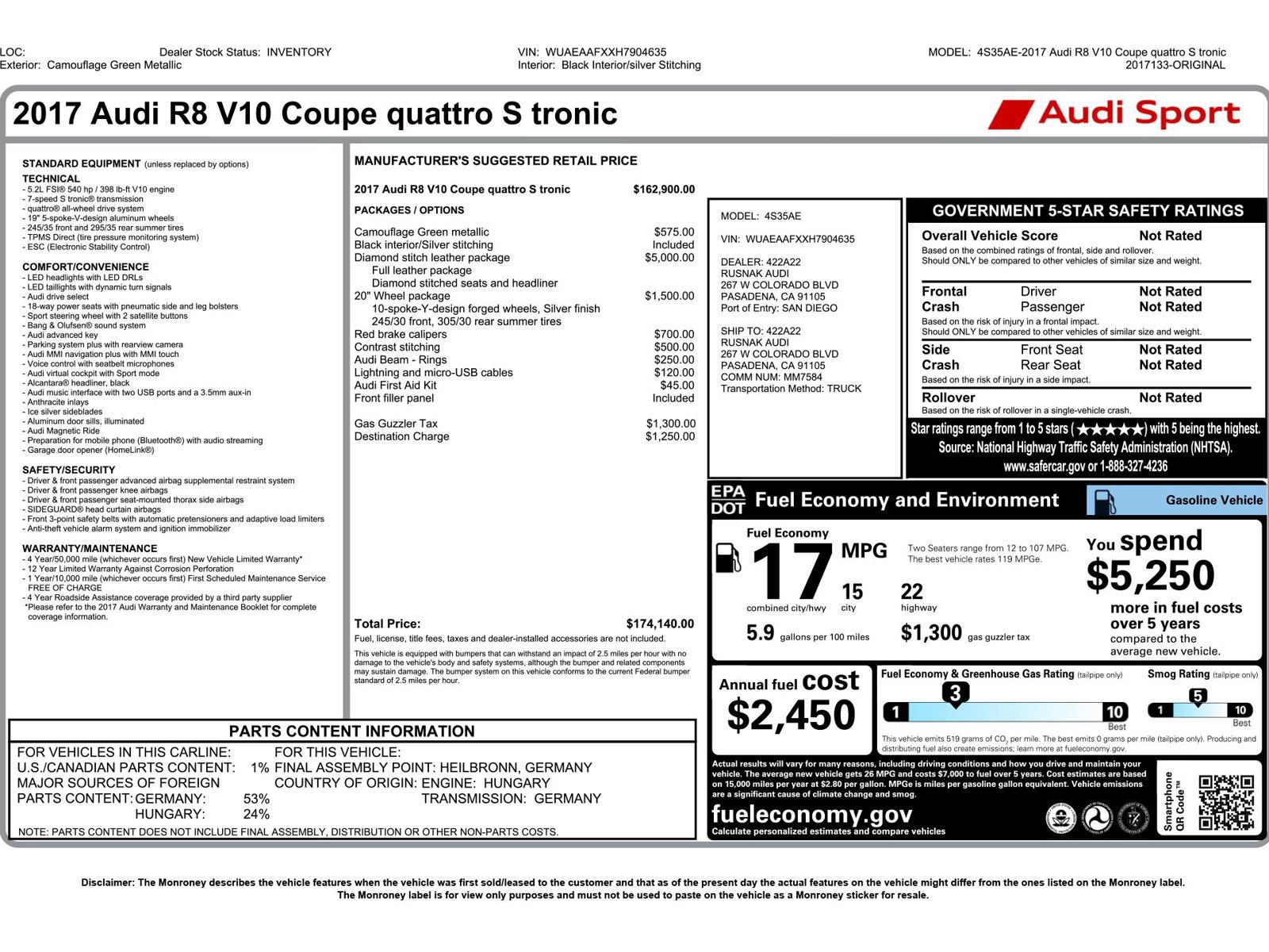 Used 2017 Audi R8 V10 image 6