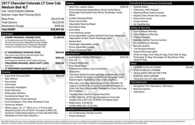 Used 2017 Chevrolet Colorado LT w/ Luxury Package, Chrome image 19