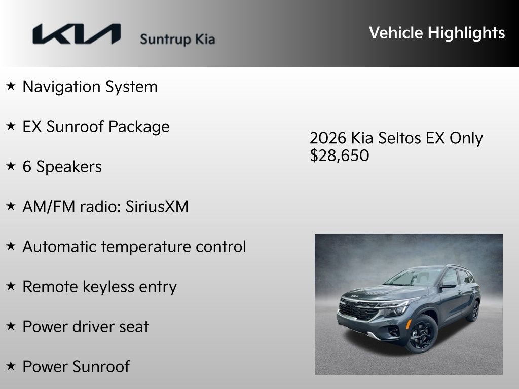New 2026 Kia Seltos EX w/ EX Sunroof Package image 7