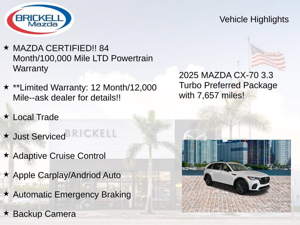 Used 2025 MAZDA CX-70 3.3 Turbo w/ Preferred Package AWD/4WD image 16