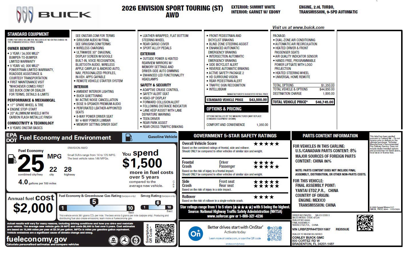Used 2026 Buick Envision Sport Touring AWD/4WD image 3