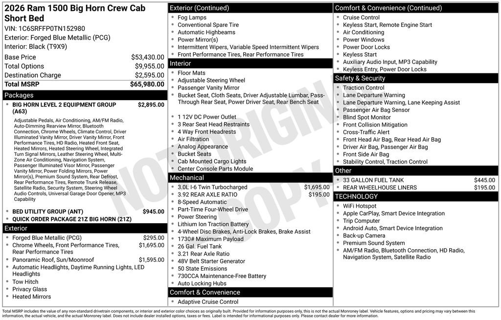 Certified 2026 RAM 1500 Big Horn AWD/4WD image 8