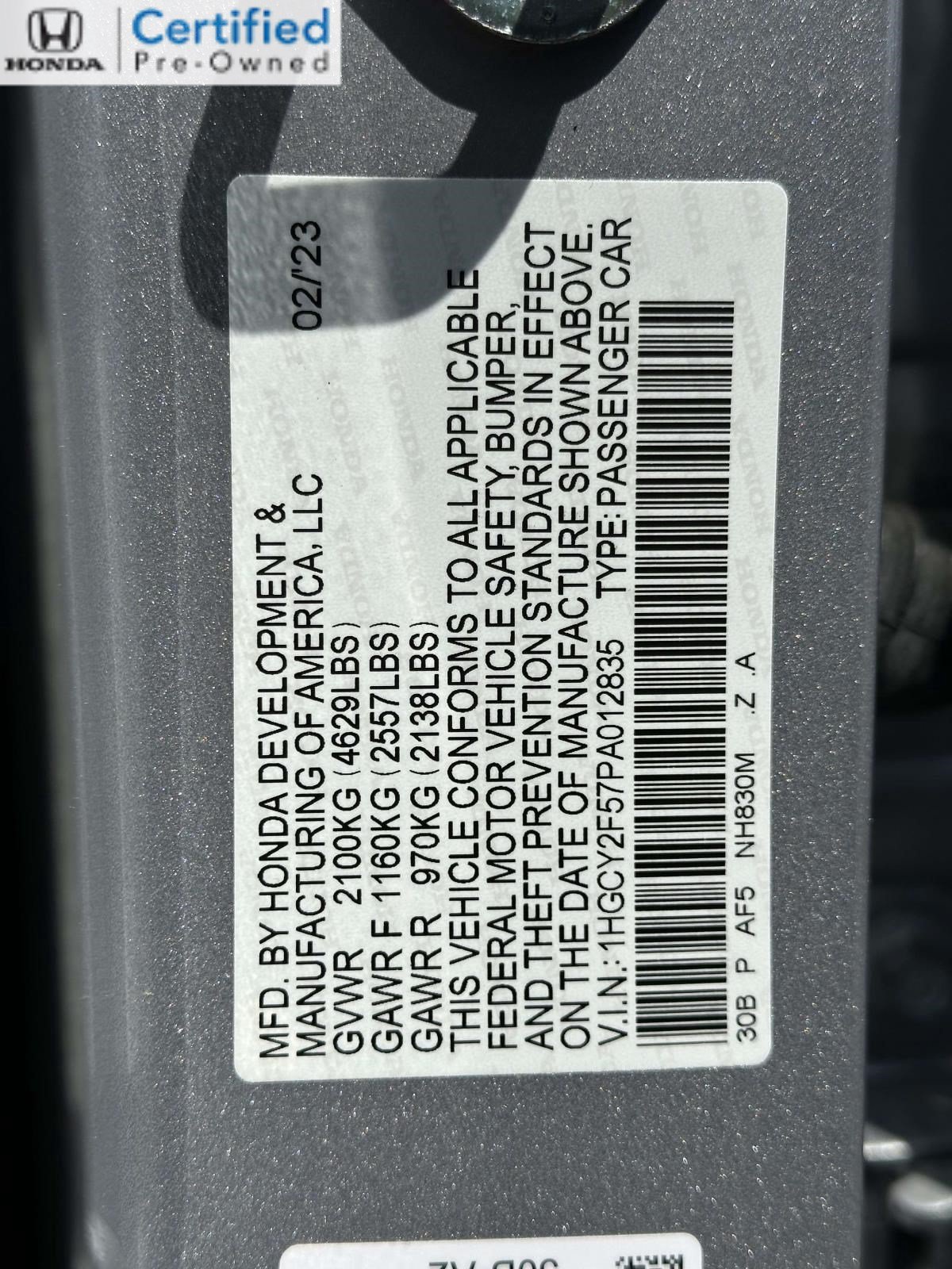 Certified 2023 Honda Accord Sport image 29