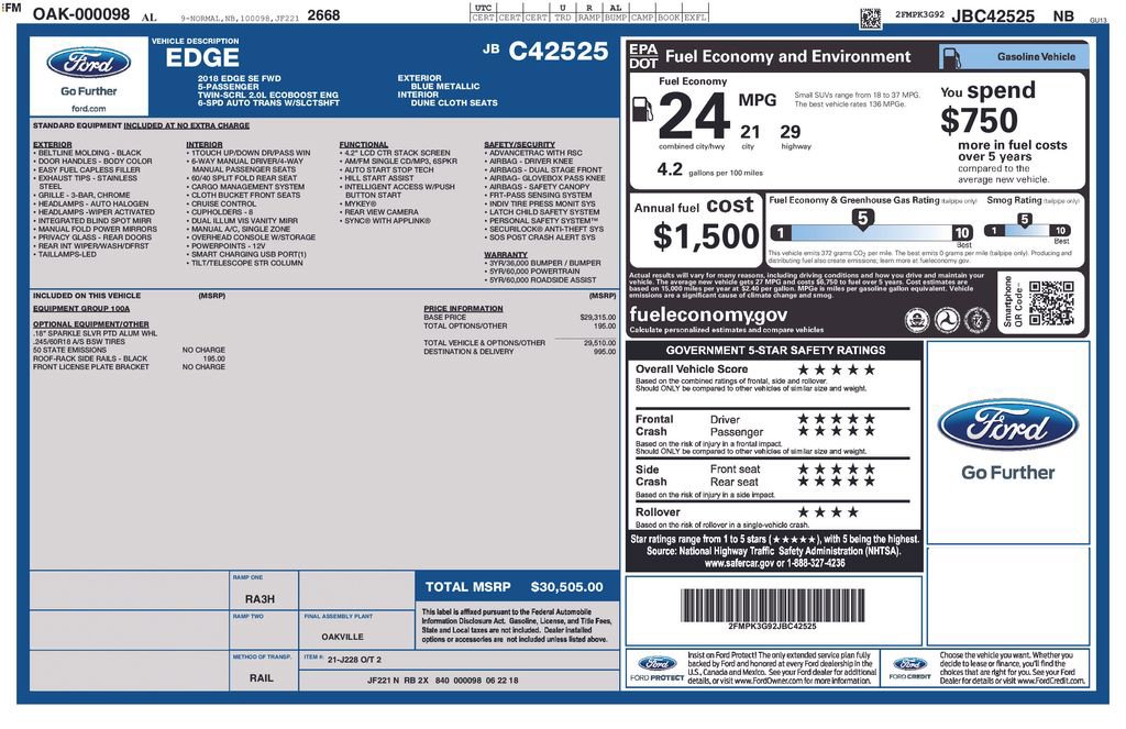 Used 2018 Ford Edge SE FWD image 26
