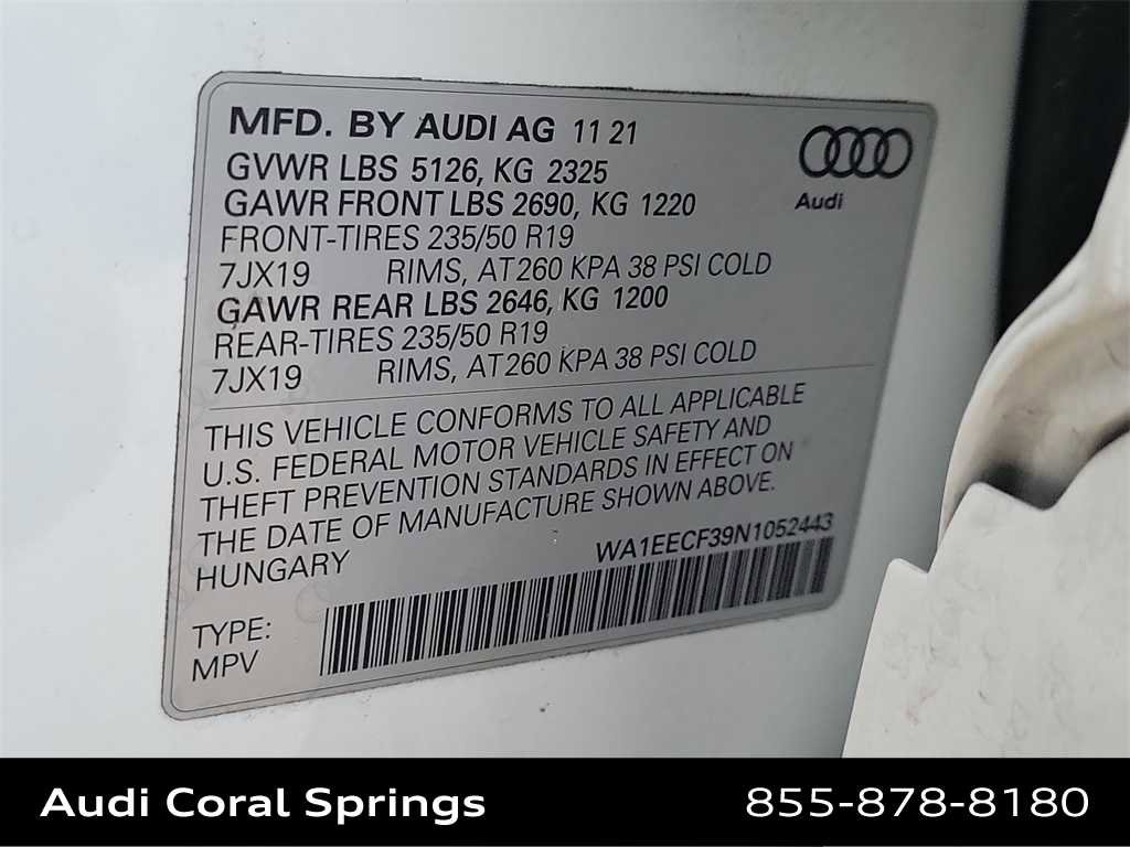 Certified 2022 Audi Q3 2.0T Premium Plus w/ Premium Plus Package image 21