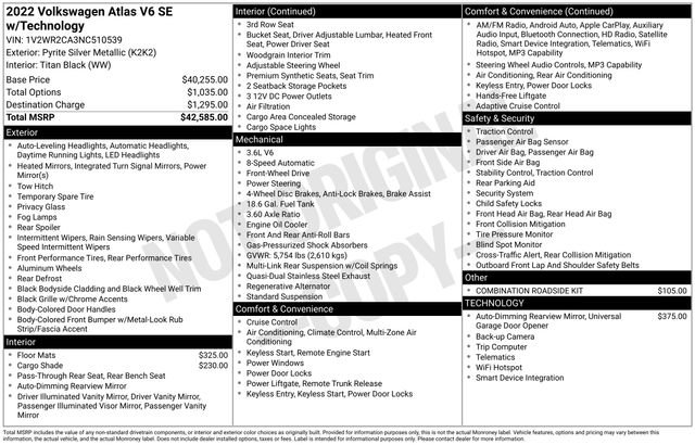 Used 2022 Volkswagen Atlas SE image 4