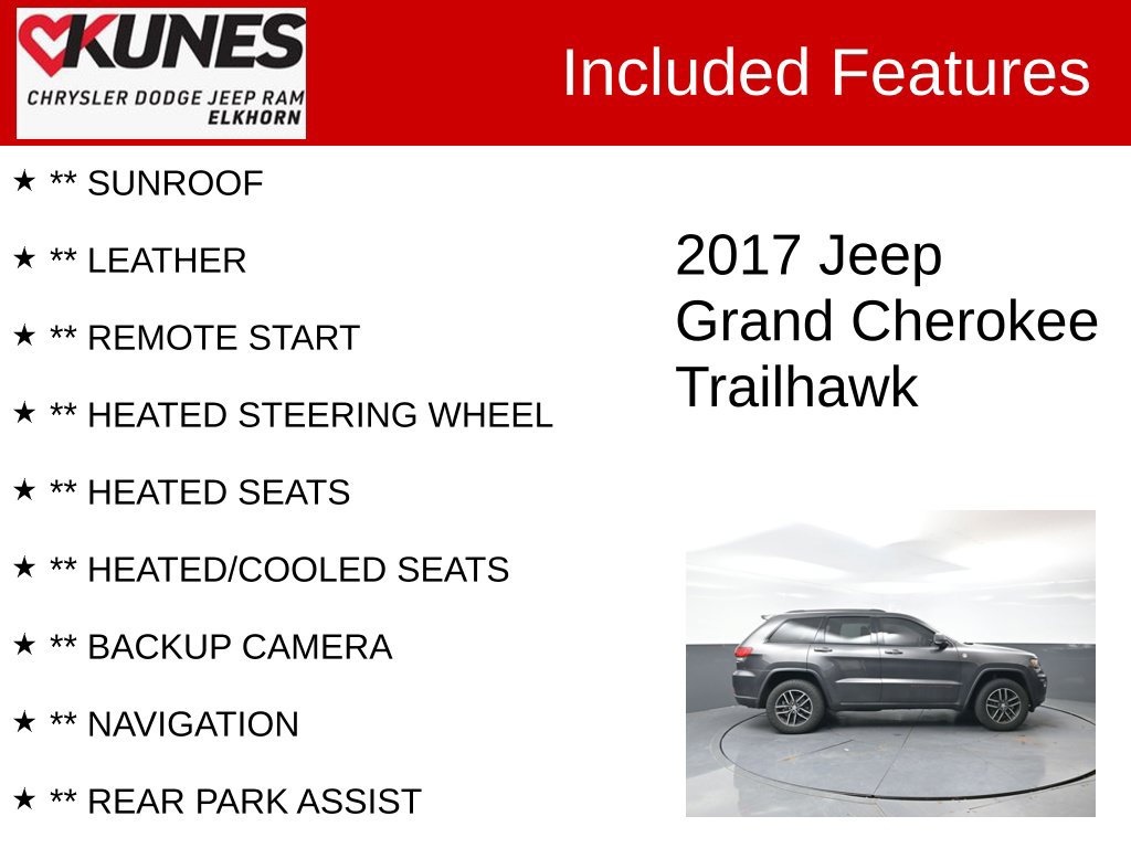 Used 2017 Jeep Grand Cherokee Trailhawk AWD/4WD image 2