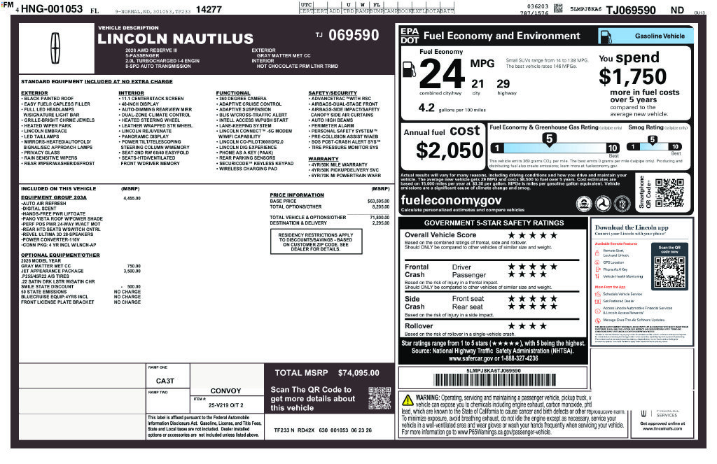 New 2026 Lincoln Nautilus Reserve AWD/4WD image 24