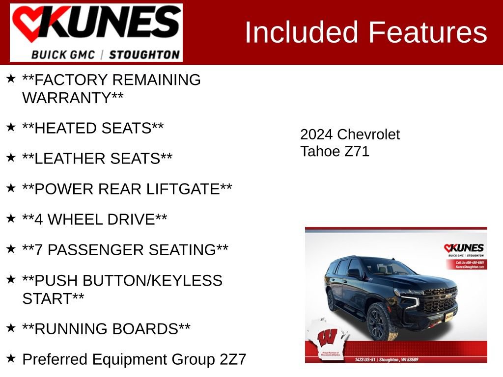 Used 2024 Chevrolet Tahoe Z71 w/ Luxury Package AWD/4WD image 3