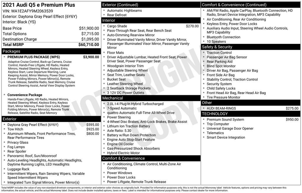 Used 2021 Audi Q5 e Premium Plus w/ Premium Plus Package