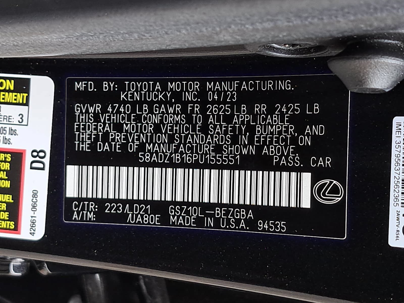 Used 2023 Lexus ES 350 w/ Premium Package FWD image 37