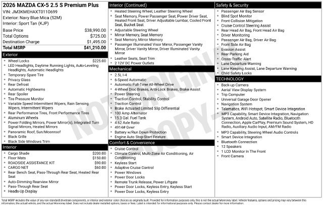 Certified 2026 MAZDA CX-5 2.5 S w/ Premium Plus Package AWD/4WD image 36