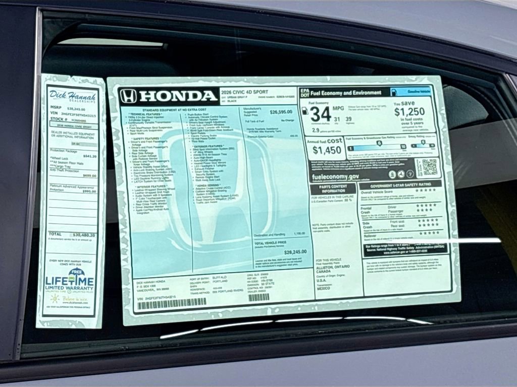 New 2026 Honda Civic Sport image 23