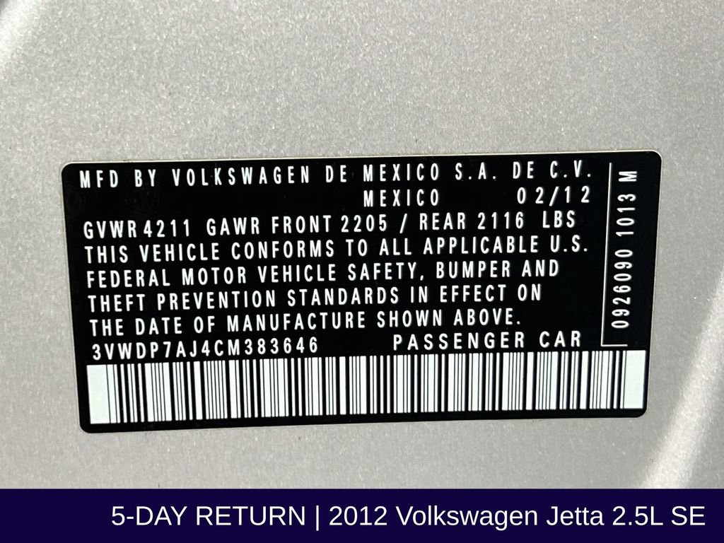 Used 2012 Volkswagen Jetta SE FWD image 33