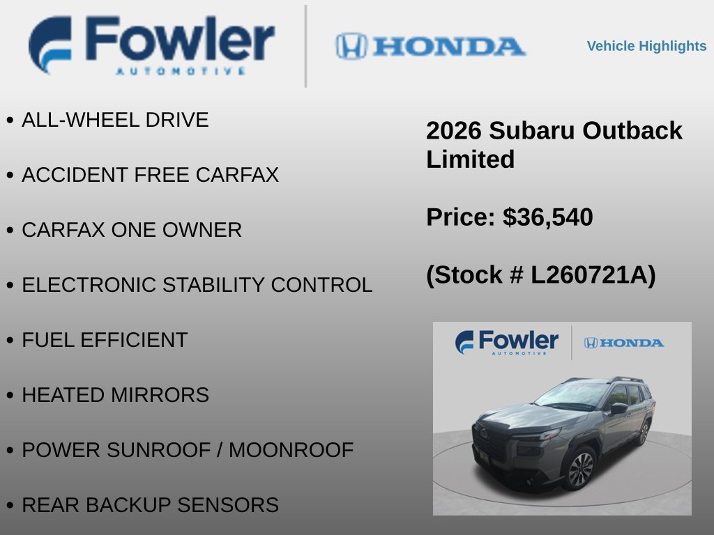 Used 2026 Subaru Outback Limited w/ Premium/Limited Package AWD/4WD image 11