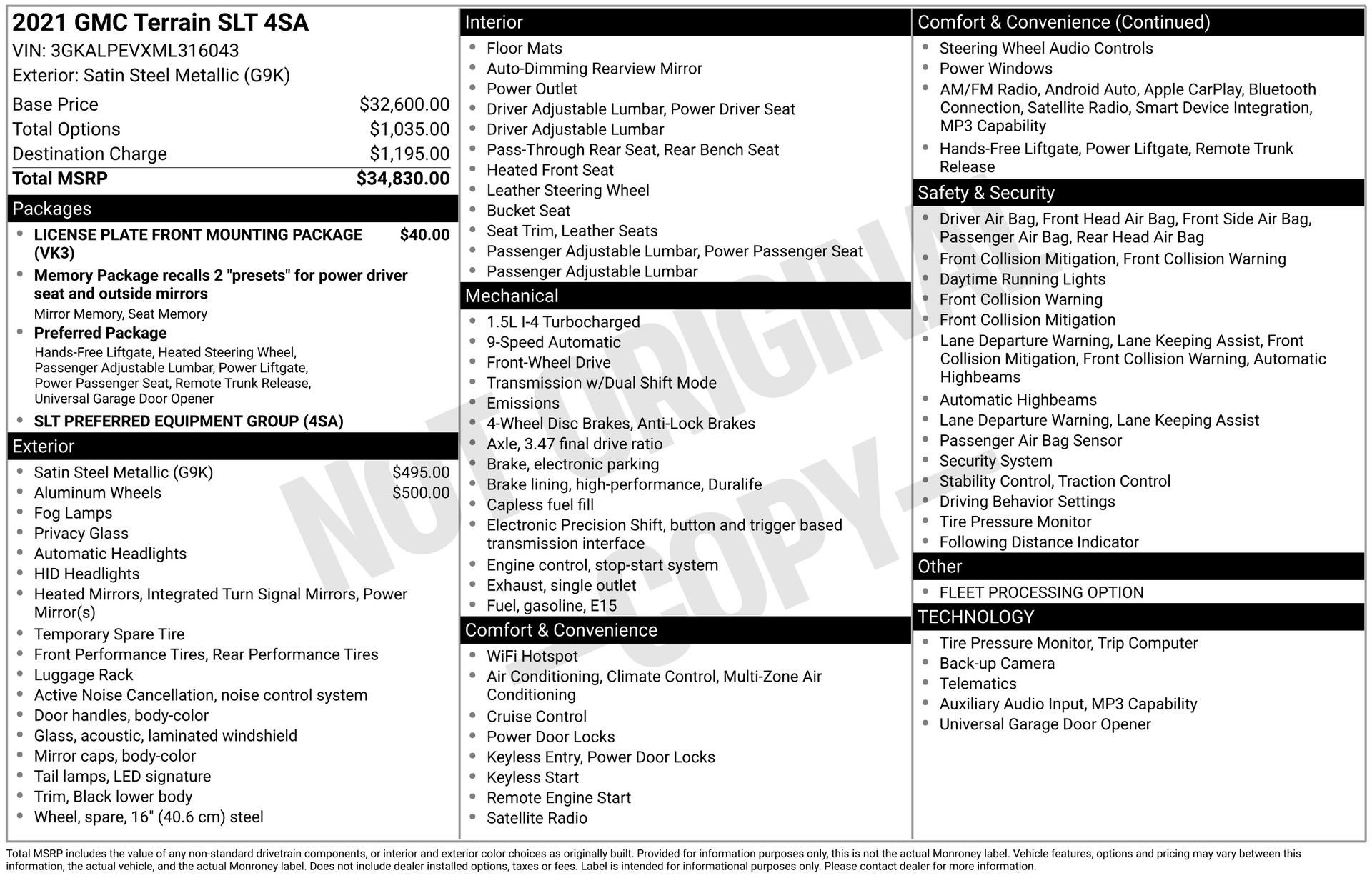 Used 2021 GMC Terrain SLT FWD image 31