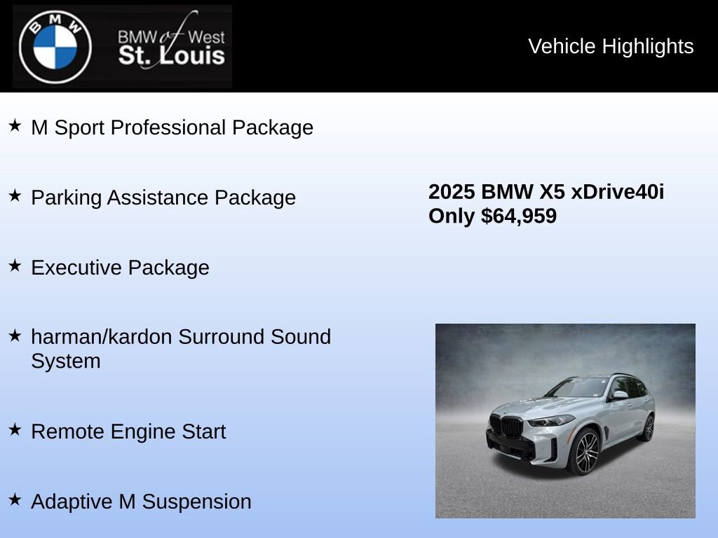 Used 2025 BMW X5 xDrive40i w/ Executive Package image 16