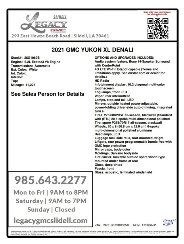 Used 2021 GMC Yukon XL Denali w/ Denali Premium Package RWD image 35
