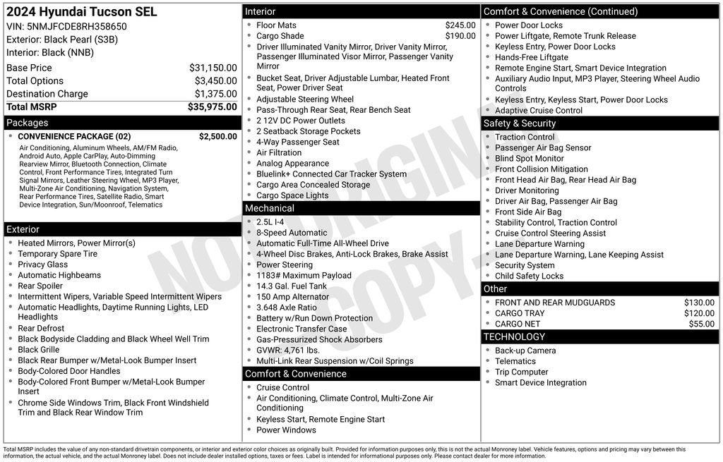 Certified 2024 Hyundai Tucson SEL w/ Convenience Package AWD/4WD image 30