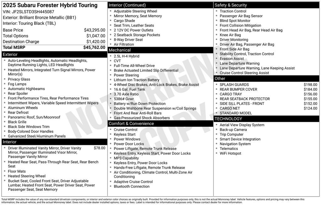 Certified 2025 Subaru Forester Touring AWD/4WD image 8