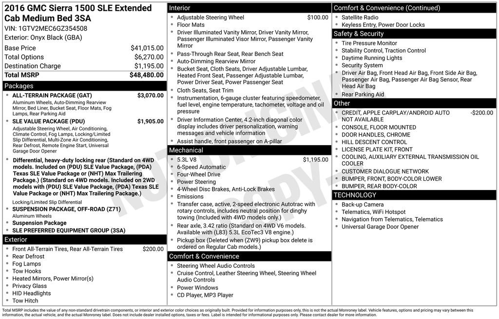 Used 2016 GMC Sierra 1500 SLE w/ All-Terrain Package image 7