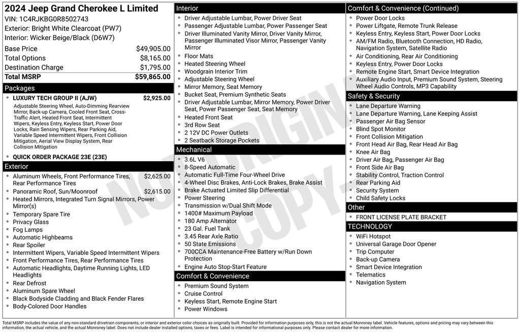 Used 2024 Jeep Grand Cherokee L Limited w/ Luxury Tech Group II AWD/4WD image 5