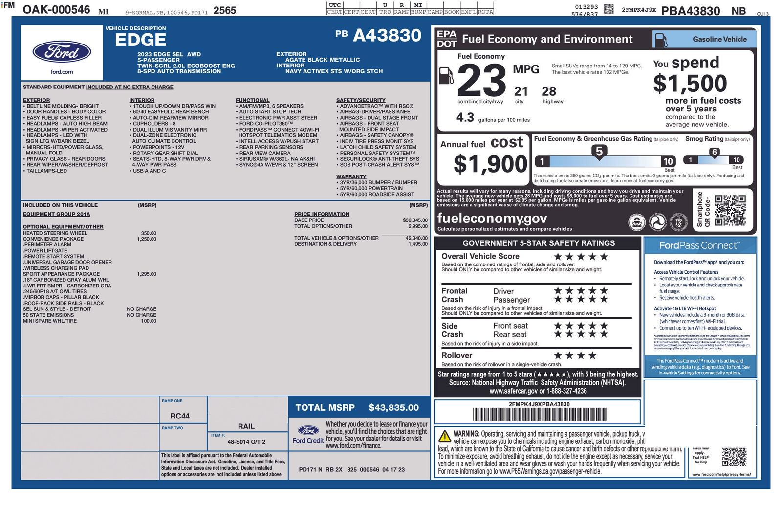 Used 2023 Ford Edge SEL w/ Sport Appearance Package AWD/4WD image 5