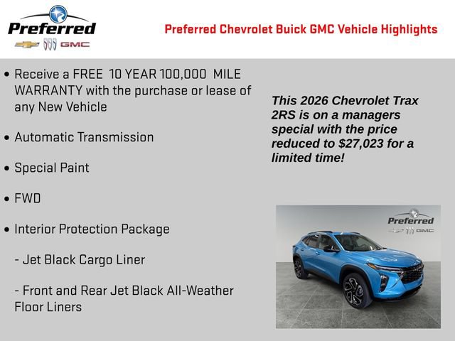 Used 2026 Chevrolet Trax RS w/ Driver Confidence Package FWD image 2