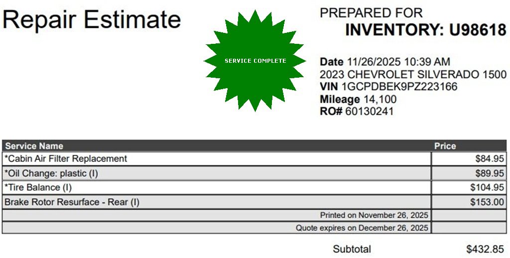 Used 2023 Chevrolet Silverado 1500 Custom w/ LPO, Dark Essentials Package image 3