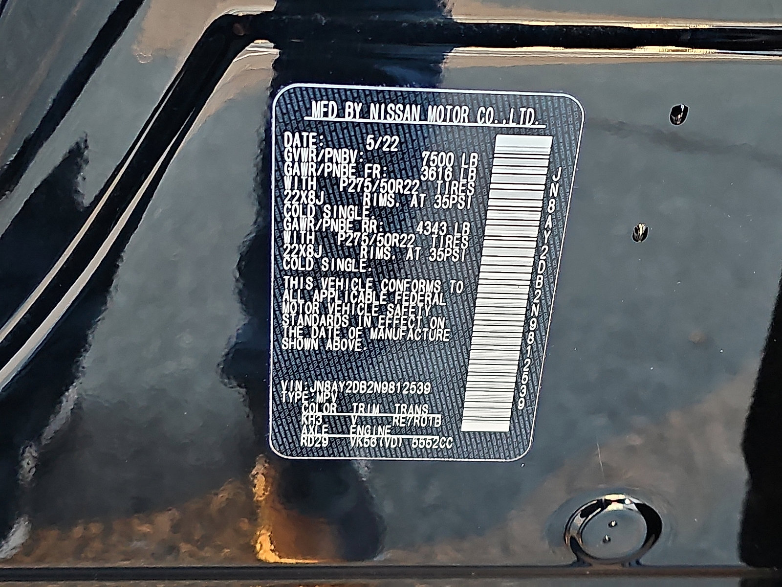 Certified 2022 Nissan Armada Platinum w/ Captain's Chairs Package image 35