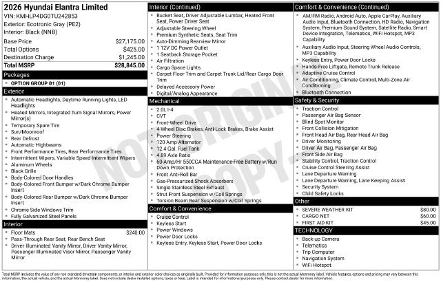 Certified 2026 Hyundai Elantra Limited FWD image 23