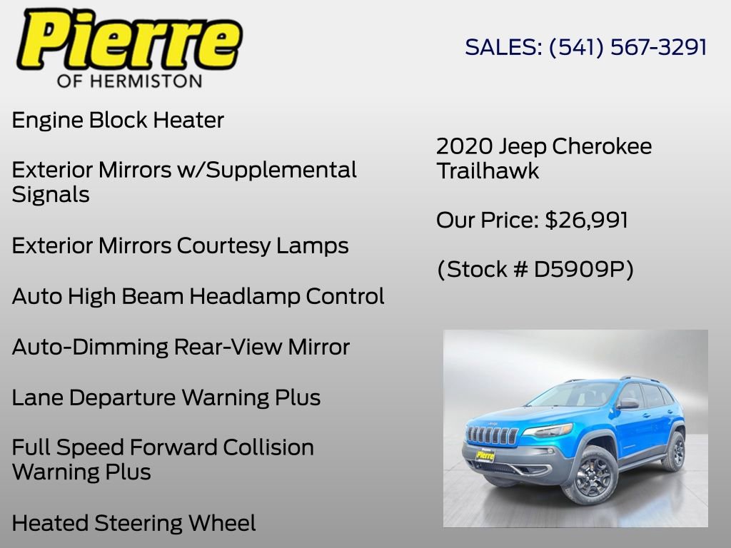 Used 2020 Jeep Cherokee Trailhawk w/ Technology Group AWD/4WD image 36