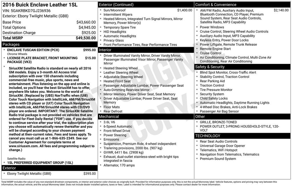 Used 2016 Buick Enclave Leather w/ Enclave Tuscan Edition image 12