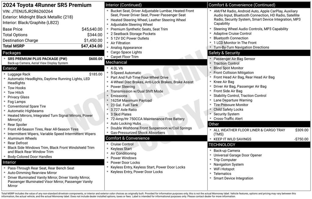 Used 2024 Toyota 4Runner SR5 Premium w/ SR5 Premium Package AWD/4WD image 34