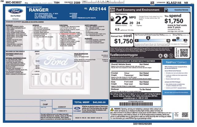 Certified 2019 Ford Ranger XLT w/ FX4 Off-Road Package AWD/4WD image 13