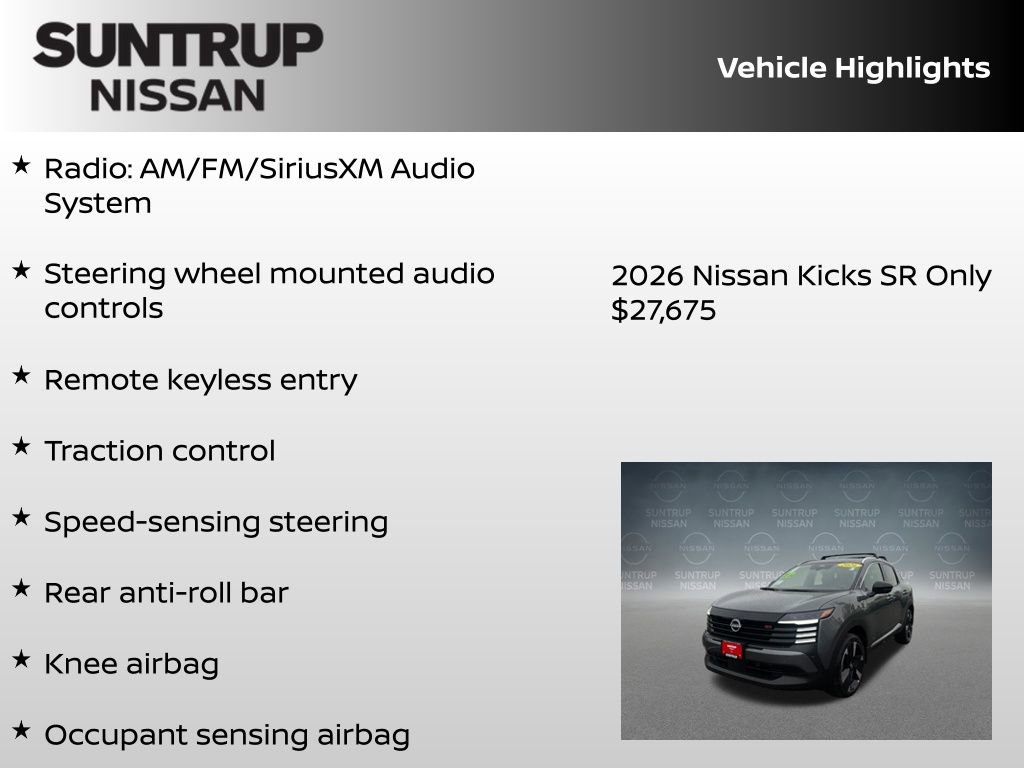 New 2026 Nissan Kicks SR w/ SR Premium Package FWD image 8